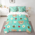 thumbnail image 2 of jejeloiu Kawaii Bear Loves 7-Piece Twin Bedding Sets,Cute Daisy Flowers Bedding Comforter Set,Rustic Bee Sheet Sets For Girls Kids,Microfiber Bedroom Decor Reversible, 2 of 8