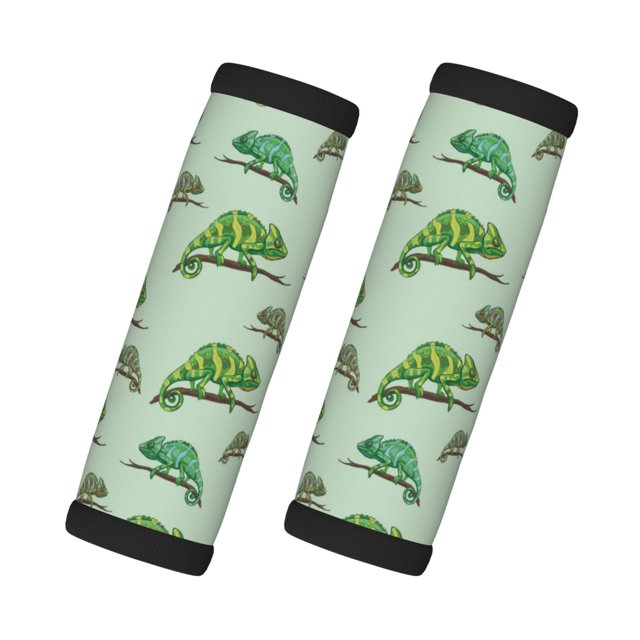 fundas para asas de equipaje para maletas: etiquetas identificadoras con diseño de camaleón y lagarto, fundas para asas de equipaje, accesorios esenciales de viaje para equipaje de avión.