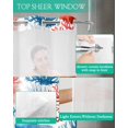 thumbnail image 4 of No Hook Shower Curtains with Snap in Liner, Red Blue Coastal Waterproof Fabric Shower Curtain, Octopus Coral Summer Beach Ocean Double Layers & See-Through Top Window Bathroom Curtains 72''x96'', 4 of 6