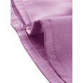 thumbnail image 6 of INSPIRE CHIC Women's Ruffled Stand Collar Long Sleeve Button Office Satin Shirt S Purple, 6 of 7