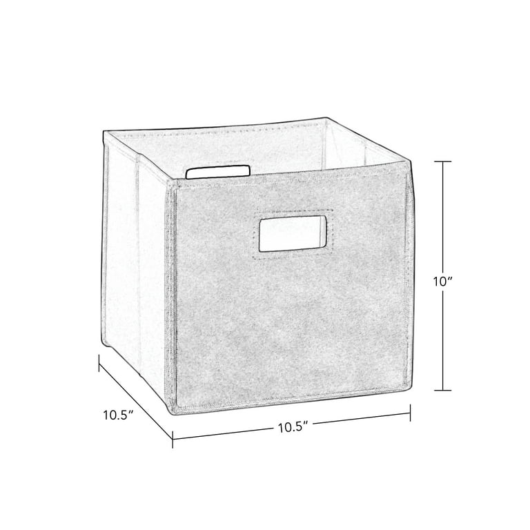 RiverRidge Home Folding Fabric Cube Storage Bin Set of 2 - Gray 