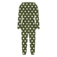 thumbnail image 5 of AUNVITO Women's Polka Dot Fleece Jumpsuit Long Sleeve Hooded Zipper Front Casual Loungewear, 5 of 6
