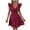 Red, variant on Lovskoo 2024 Women's Summer Dress Floral V Neck Smocked Waist Ruffled Short Sleeve A Line Short Mini Dress Blue L