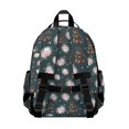 thumbnail image 1 of Rottweiler and Flowers Black Pattern Cute School Backpack Bag for School with Padded Back and Adjustable Shoulder Straps 15.25"x11.5"x5.25", 1 of 1