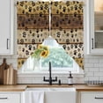 thumbnail image 4 of Cute Dog Claws Kitchen Window Curtains, Swag Curtains Valance for Bedroom Living Room Bathroom, Farmhouse Brown Wooden Grain Puppy Pawprints Rod Pocket Window Curtain Block Drapes 2 Panels 36"x45", 4 of 9