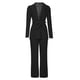thumbnail image 4 of Conjunto de traje de pantalón con cinturón y tops de manga larga con cuello vuelto liso para mujer Wmkox8yi  bvn347, 4 of 8