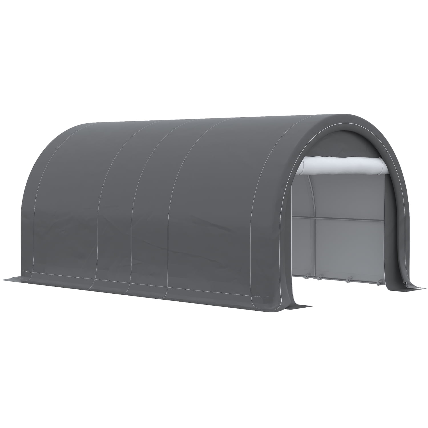 Newboti 10' x 16' Carport, Heavy Duty Portable Garage Storage Tent with Large Zippered Door, Anti-UV PE Canopy Cover for Car, Truck, Boat, Motorcycle, Bike, Garden Tools, Outdoor Work, Gray 6529870175