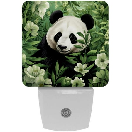 

itdsatrgt 2 Pack Cute Panda Pattern Plug in LED Night Light Auto Sensor Dusk to Dawn Decorative Night for Bedroom Bathroom Kitchen Hallway Stairs Hallway Baby s Room Energy Saving