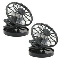 Eoozwa 2PCS Solar Powered Fan, Electric Mini Clip On Solar Fan Air Conditioner Cooling Cell Fan Mini Solar Fan Battery Needed for Outdoor Travel Camping Hiking Cooling Ventilation