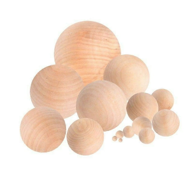 4pcs Round Wooden Ball For Craft: 3inch/7.5cm Unfinished Hardwood Round Sphere Orbs For Diy Projects Kids Drawing Painting Decor Sketching Model