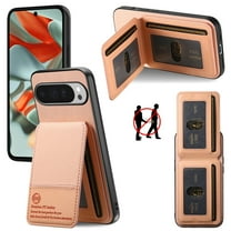 Dteck for Google Pixel 9 / 9 Pro Case Wallet with Card Holder, RFID Blocking Credit Slots Kickstand Shockproof Phone Cover for Women Men 6.3 inch,Pink