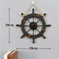 thumbnail image 7 of Retro Nautical Boat Steering Wall Decor Handcraft Wooden Ship Wheel Wall Hanging Decor Ship Rudder Shaped for Wall Boat Weddings Ornament 28cm, 7 of 7
