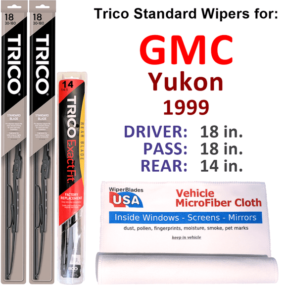1999 GMC Yukon Wiper Blades (Set of 3) w/Rear Wiper
