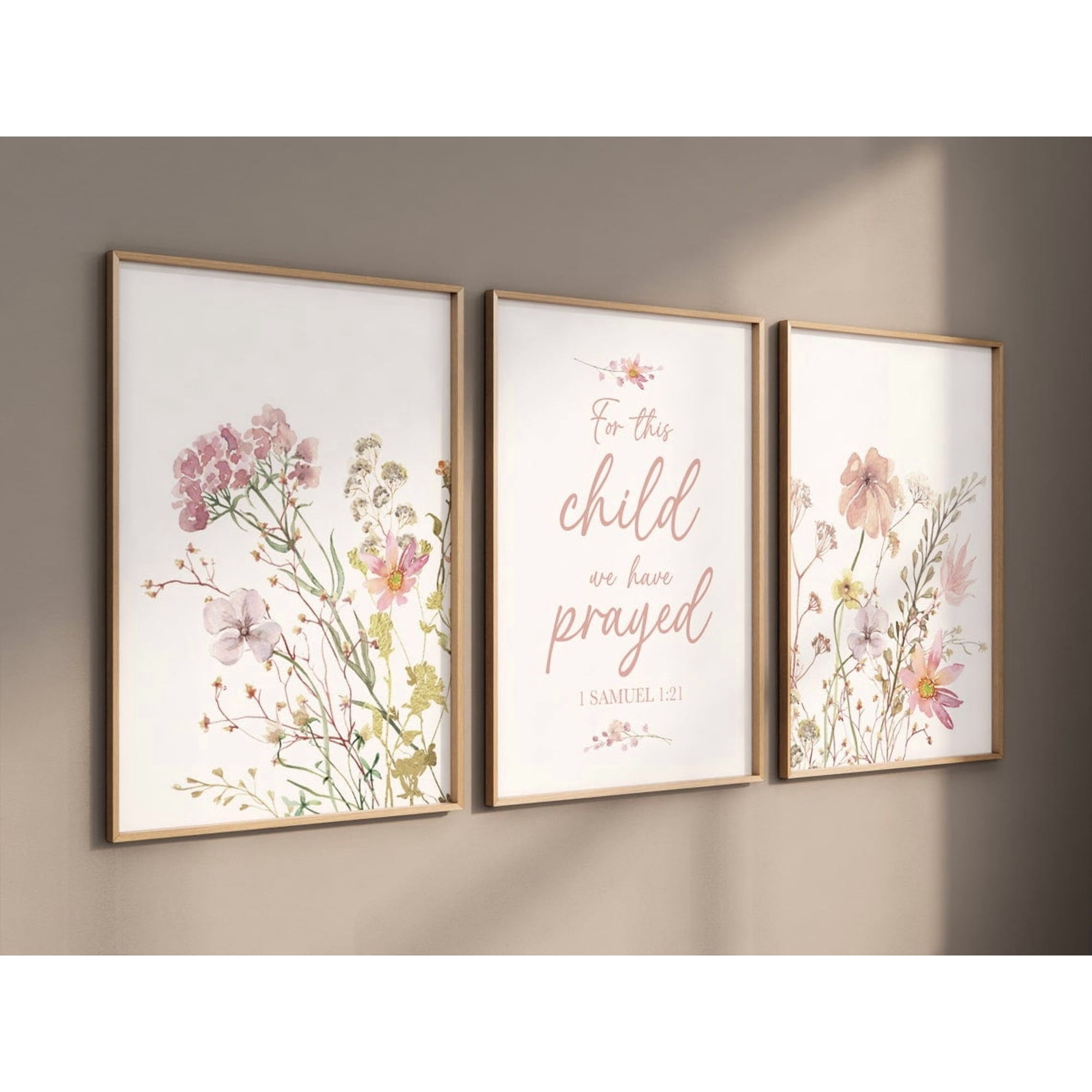 Wildflower Boho Floral Wall Art Print Blush Verse Nursery And Gallery Wall Decor