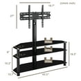 thumbnail image 4 of Universal Floor TV Stand with Swivel Mount, Floor TV Stand Height Adjustable Fit 32 37 42 47 50 55 60 65 Inch Plasma LCD LED Flat or Curved Screen TVs, TV Mount Stand with Cable Management, Q9651, 4 of 7