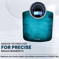 thumbnail image 2 of Báscula digital y analógica 2 en 1 EILISON de alta tecnología para peso corporal de hasta 400 lb, con 4 sensores GX de alta precisión, vidrio templado grueso y pantalla extragrande (azul)., 2 of 5