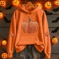 thumbnail image 4 of XIYON Hoodies For Women Halloween Pumpkin Print Hooded Sweatshirt With Front Pockets For Fall Winter Cozy Long Sleeve Pullover Tops For Women, 4 of 5