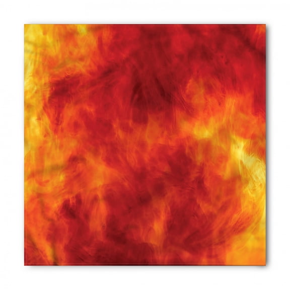 Orange Bandana, Fire and Flames Design, Unisex Head and Neck Tie, by Ambesonne