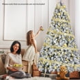 thumbnail image 4 of IZNEN 7.5ft Pre-Lit Snowflake Flocked Christmas Tree,8 Modes LED Lights,Artificial Xmas Tree with Storage Bag, 4 of 14