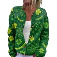 thumbnail image 2 of Womens Saint Patrick's Day Cardigan Sweaters Shamrock Pattern Button Cardigan Outerwear Spring St. Patrick's Day Tops, 2 of 5