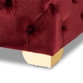 thumbnail image 3 of Bowery Hill Modern Tufted Velvet Ottoman in Burgundy and Gold, 3 of 8