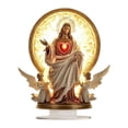 thumbnail image 2 of Figura sagrada de Jesús en 2D, decoración de acrílico para mesa, letrero artístico coleccionable, piso vacacional Jesús y 2 ángeles, 2 of 8