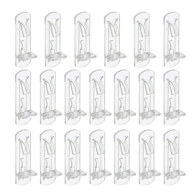 Uxcell 3/4 pulgadas Soportes de estante de bloqueo 20Pcs Pines de estante de gabinete de plástico claros 7.9mm Diámetro