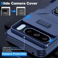 thumbnail image 4 of For Google Pixel 8 Pro XL Slim Fit Shockproof Hybrid with Slide Camera Cover & Rotated Ring Kickstand, [Military-Grade] Phone Case For Google Pixel 8 Pro XL 6.7",Blue, 4 of 8