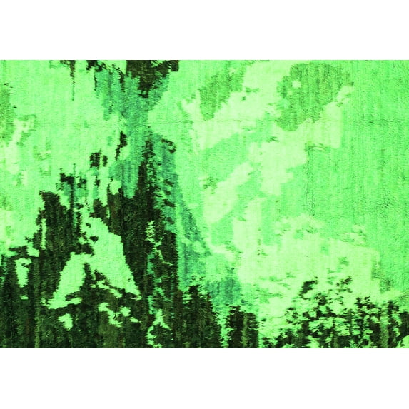 Ahgly Company Indoor Rectangle Abstract Green Modern Area Rugs, 7' x 9'