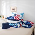 thumbnail image 4 of Independence Day 7 Pieces Bedding Set King,Fighter Plane Aviation Airplane Military Style Bed in a Bag for Adults,Red Blue American Flag Freedom Sky Comforter Set with Sheets,Pillow Covers, 4 of 5