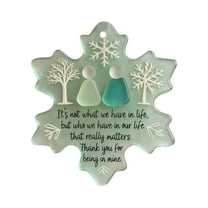 Snowflake-Shaped Sea Glass Friendship Decor, Timeless Friendship Keepsake, Snowflake Christmas Decorations Friendships Ornaments for Christmas Tree Hanging, Sea Glass Art for Best Friends (1PCS)