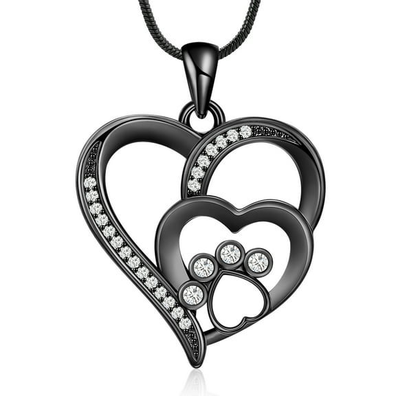 Pet Cremation Jewelry for Ashes Pendant Paw Print Pet Heart Urn Necklace Memorial Keepsake Jewelry for Dog's / Cat's