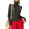 thumbnail image 1 of MesaSe Ribbed Knit Tops Long Sleeve Turtleneck Sweaters For Women, 1 of 8