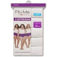 thumbnail image 4 of Fit for Me by Fruit of the Loom Women's Plus Cotton White Brief Panties - 5 Pack, 4 of 7