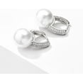 thumbnail image 6 of 925 Sterling Silver Pearl Drop Earrings for Women Lightweight Cubic Zirconia Dangle Hoop Earrings Trendy Elegant Jewelry for Gifts, 6 of 13