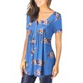 thumbnail image 6 of Pntutb Womens Summer Tunic Tops Short Sleeve Clearance Casual V Neck Hide Belly Tee Blouses, 6 of 6