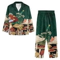 thumbnail image 2 of DISNIMO Mushroom Butterfly Print Womens Two Piece Pajama Sets Long Sleeve Sleepwear with Matching Long Pants Casual Loose Lounge Set with Pocket Button Down Loungewear Nightwear, 3XL, 2 of 7