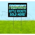 thumbnail image 1 of Fireworks Bottle Rockets Sold Here (18" x 24") Yard Sign, Includes Metal Step Stake, 1 of 6