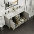 thumbnail image 5 of Eviva London 48" Transitional Gray Bathroom Vanity with White Carrara Quartz and Double Porcelain Sinks 48" W X 18" D, 5 of 8