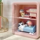 thumbnail image 5 of Caja de almacenamiento para casa de muñecas, vitrina, puerta transparente de 2 capas, color rosa, 5 of 5