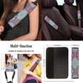 thumbnail image 5 of Jeiento Boho Mandala Car Seat Cover Full Set with Steering Wheel Cover Seat Belt Pads Cup Holders Keychain Auto Accessories Universal Fit for Most Cars SUV Van Truck Sedan, 5 of 9