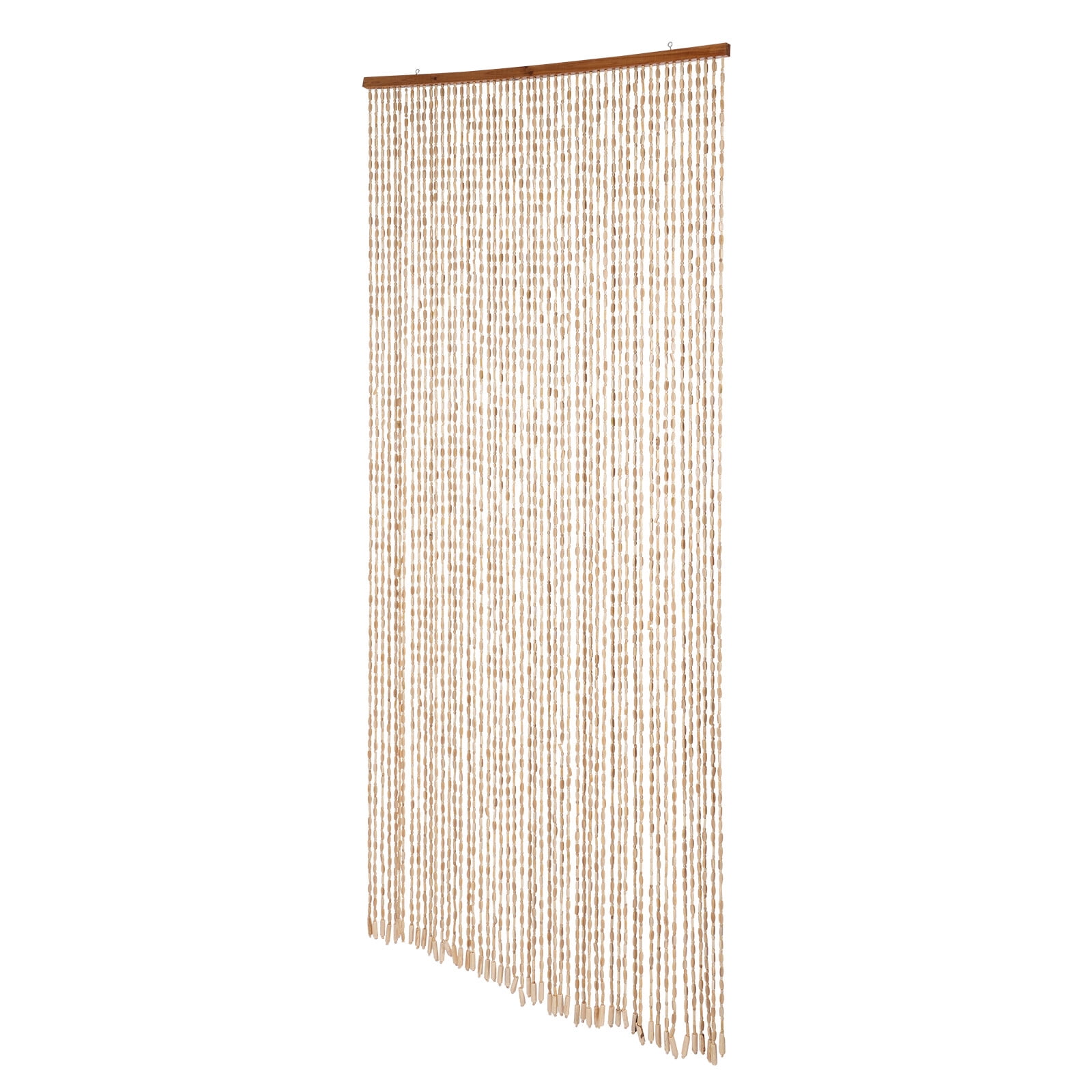 Beaded Curtain, Bamboo Bead Curtain 90x200cm with 52 Strands, Natural Color Room Divider, Door Curtain for Bedroom, Living Room