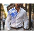 thumbnail image 1 of Camisa con estampado de hojas en 3D para hombre, nueva camisa informal para uso diario, con solapa de primavera, manga larga, botones, tallas S a 6XL, tallas grandes, 1 of 6
