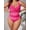 Pink, variant on 2026 Gradient Plus Size Swimwear Women Strapped Push Up Large One Piece Swimsuit Summer Beach Chubby Bathing Suit