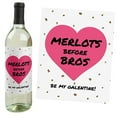 thumbnail image 6 of Big Dot of Happiness Be My Galentine - Valentine's Day Gift for Women and Men - Wine Bottle Label Stickers - Set of 4, 6 of 8