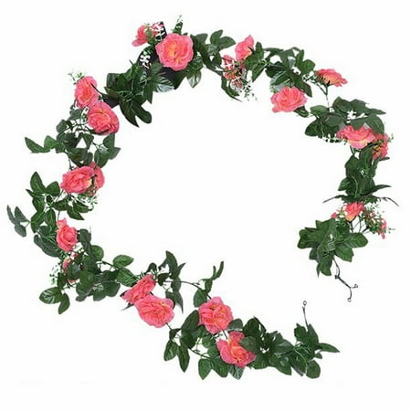 

TWCTUWEN Coral Flowers Simulated Rose Vine Decoration Hanging Flower Winding False Flower Vine Indoor Flower Air Conditioning Pipe Shelter with Lights with Remote Ceiling Fabric Draping Fabric