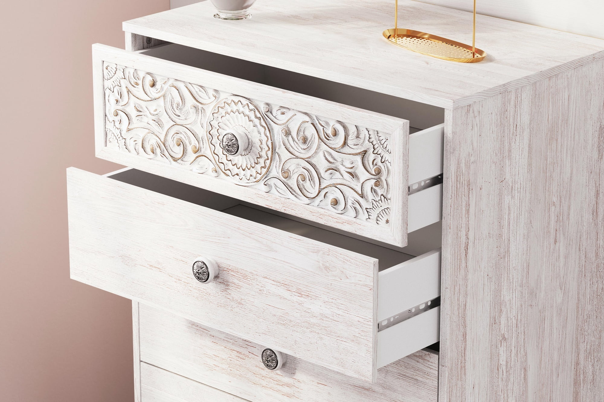 Signature Design by Ashley Casual Paxberry Chest of Drawers, Whitewash