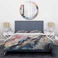 thumbnail image 3 of Designart "Cerulean Geode Depths I" Abstract Marble Bedding Covert Set - Modern Pink Abstract Bed Set With 2 Shams, 3 of 6