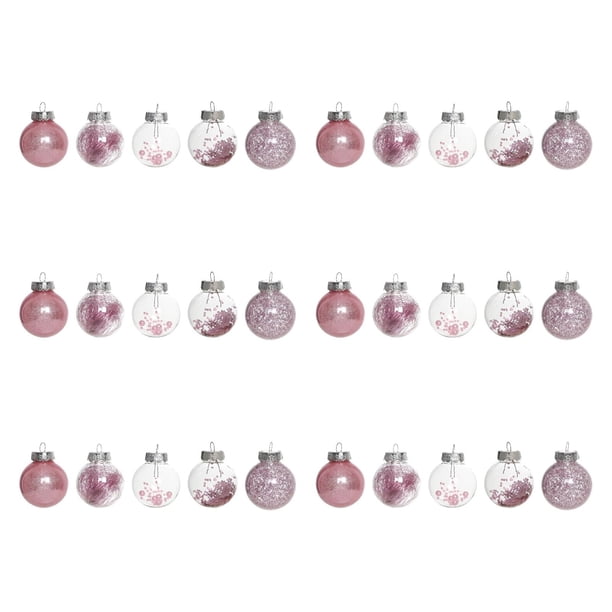 30 bolas decorativas navideñas, mini colgantes pequeños para Navidad rosa
