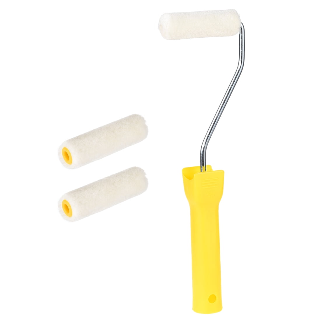 Uxcell Paint Roller Wool Paint Roller Brush with Plastic Handle 3 Inch / 75 mm 3 Pack